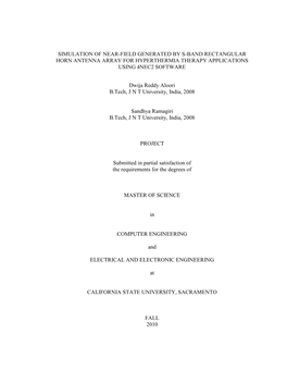 Simulation of Near-Field Generated by S-Band Rectangular Horn Antenna Array for Hyperthermia Therapy Applications Using 4Nec2 Software