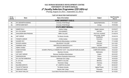 Participants List of Faculty Induction