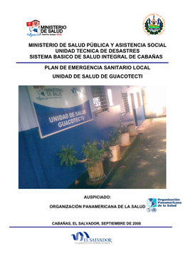 Ministerio De Salud Pública Y Asistencia Social Unidad Tecnica De Desastres Sistema Basico De Salud Integral De Cabañas