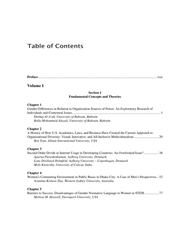 Table of Contents