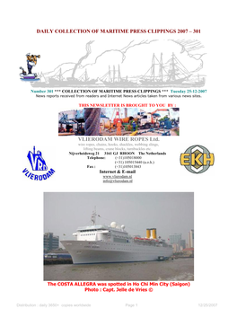 VLIERODAM WIRE ROPES Ltd. Wire Ropes, Chains, Hooks, Shackles, Webbing Slings, Lifting Beams, Crane Blocks, Turnbuckles Etc