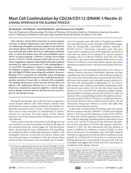 Mast Cell Costimulation by CD226/CD112 (DNAM-1/Nectin-2)