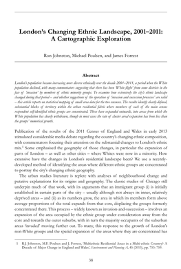 London's Changing Ethnic Landscape, 2001ÂŒ2011