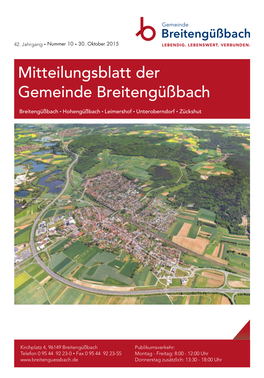 Mitteilungsblatt Der Gemeinde Breitengüßbach