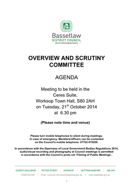 Overview and Scrutiny Committee