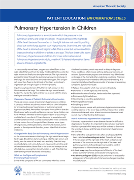 Pulmonary Hypertension in Children