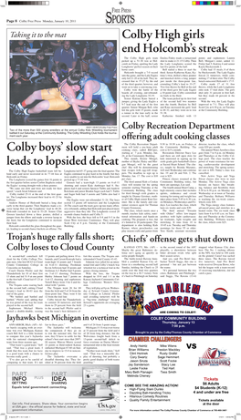 Colby High Girls End Holcomb's Streak Colby Boys