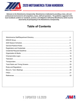 Table of Contents