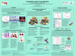 I. Introduction II. Factor X in the Coagulation Cascade III. Medical Conditions Treated with Anticoagulants V. Structure of A