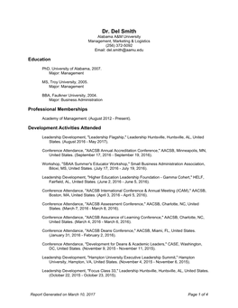 Dr. Del Smith Alabama A&M University Management, Marketing & Logistics (256) 372-5092 Email: Del.Smith@Aamu.Edu