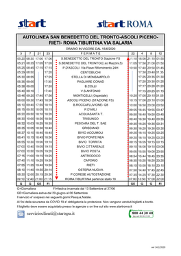 Autolinea San Benedetto Del Tronto-Ascoli Piceno- Rieti