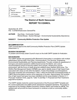The District of North Vancouver REPORT to COUNCIL