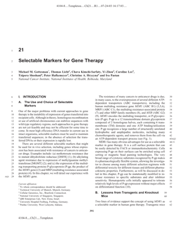 21 Selectable Markers for Gene Therapy