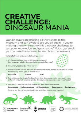 Creative Challenge: Dinosaur Mania