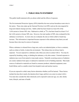 1. Public Health Statement