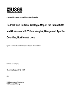 Bedrock and Surficial Geologic Map of the Satan Butte and Greasewood 7.5' Quadrangles, Navajo and Apache