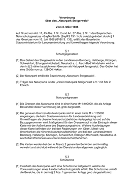 Verordnung Über Den Naturpark Steigerwald