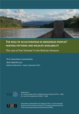 The Case of the Tsimane' in the Bolivian Amazon
