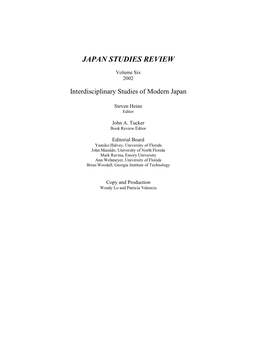 Japan Studies Review