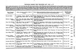 NOTICES UNDER the TRUSTEE ACT, 1925, S. 27 Notice Is Hereby Given Pursuant to S