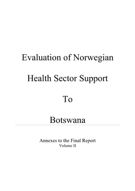 Evaluation of Norwegian Health Sector Support to Botswana
