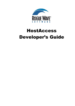 Hostaccess Developer's Guide