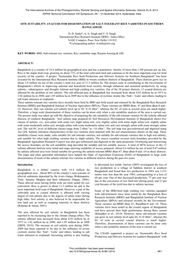 Site Suitability Analysis for Dissemination of Salt-Tolerant Rice Varieties in Southern Bangladesh