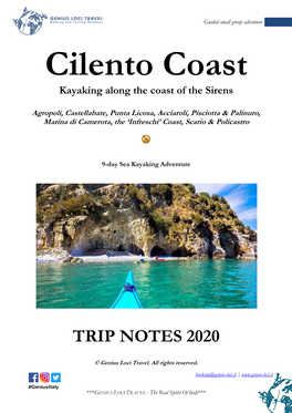 Trip Notes 2020