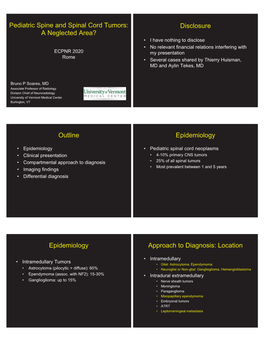 Pediatric Spine and Spinal Cord Tumors: a Neglected Area?