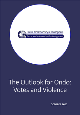 The Outlook for Ondo: Votes and Violence