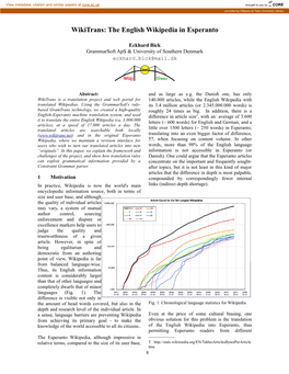The English Wikipedia in Esperanto