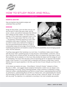 How to Study Rock and Roll