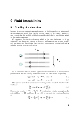 9 Fluid Instabilities