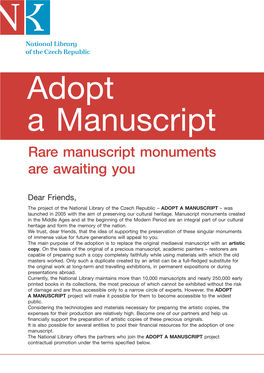 Adopt a Manuscript Rare Manuscript Monuments Are Awaiting You