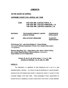 Gleaner Company Ltd., Stokes (Dudley) V. Abrahams (Eric Anthony).Pdf