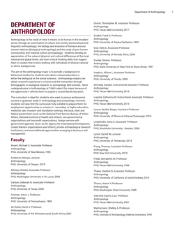 Department of Anthropology 1