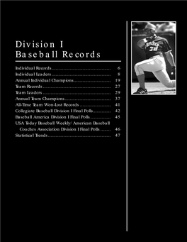 Official 2003 NCAA Baseball & Softball Records Book