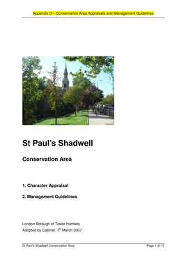 St Paul's Shadwell Conservation Area