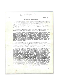 CHAPTER IV the Norton and Spencer Families Before Going Farther With-«The Life of Elias Poston, Let Us Got Acquainted with the Family of His First Wife