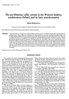 The Pre-Elsterian Valley System in the Western Sudetes, Southwestern Poland, and Its Later Transformation