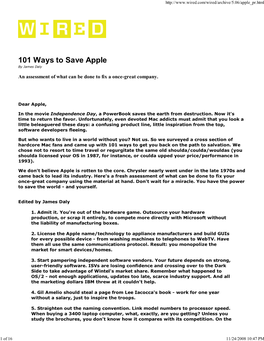 101 Ways to Save Apple by James Daly