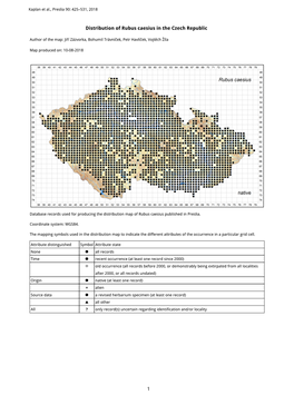 1 Distribution of Rubus Caesius in the Czech Republic