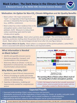 Black Carbon: the Dark Horse in the Climate System a Research Focus of the NOAA ESRL Chemical Sciences Division