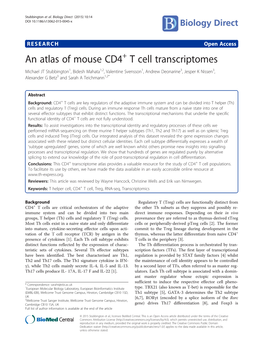 An Atlas of Mouse CD4+ T Cell Transcriptomes
