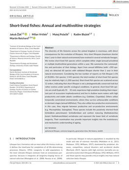 Short‐Lived Fishes: Annual and Multivoltine Strategies