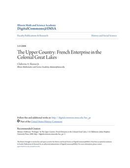 The Upper Country: French Enterprise in the Colonial Great Lakes, 1-23