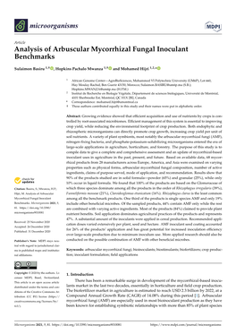 Analysis of Arbuscular Mycorrhizal Fungal Inoculant Benchmarks