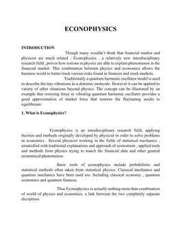 Econophysics