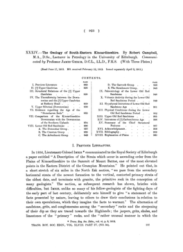 ( 923 ) XXXIV.—The Geology of South-Eastern Kincardineshire. By