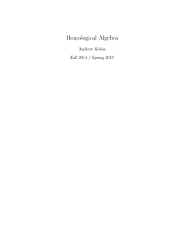 Homological Algebra